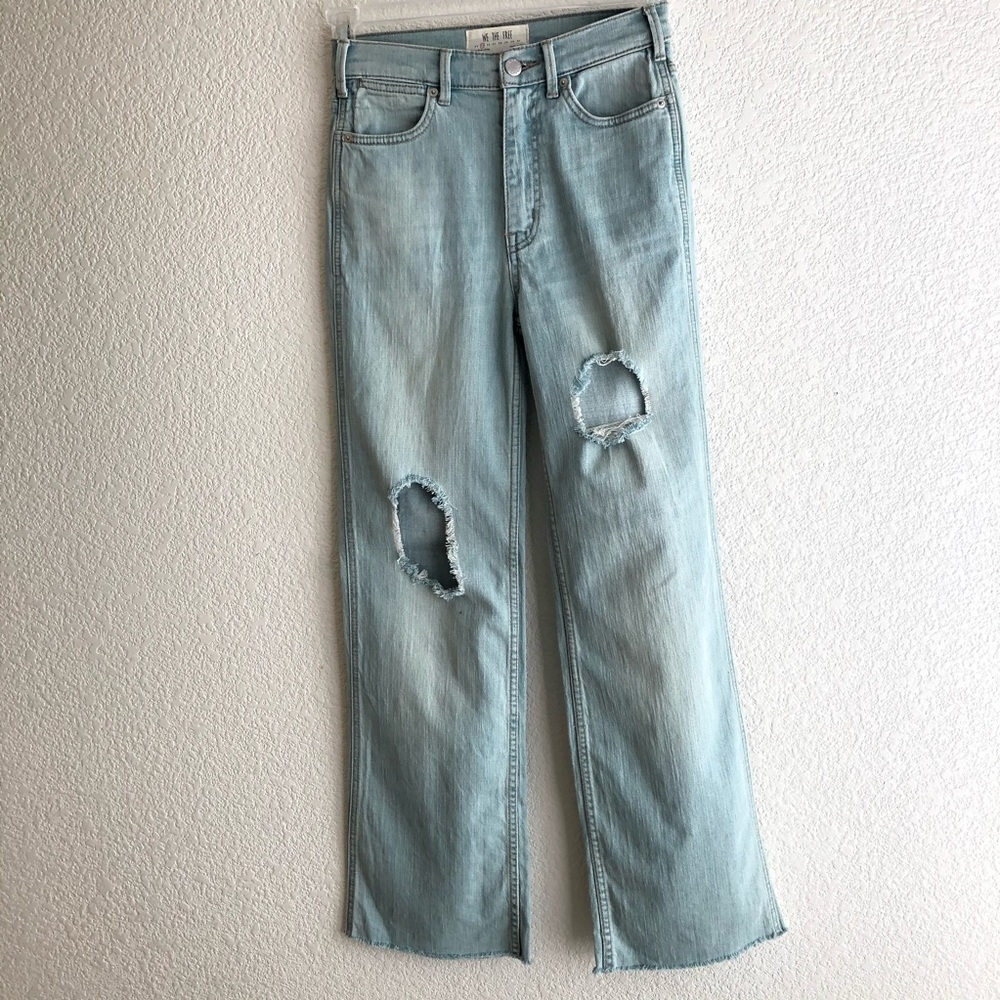 We the Free Hi Rise Straight Leg Jeans Raw Hem